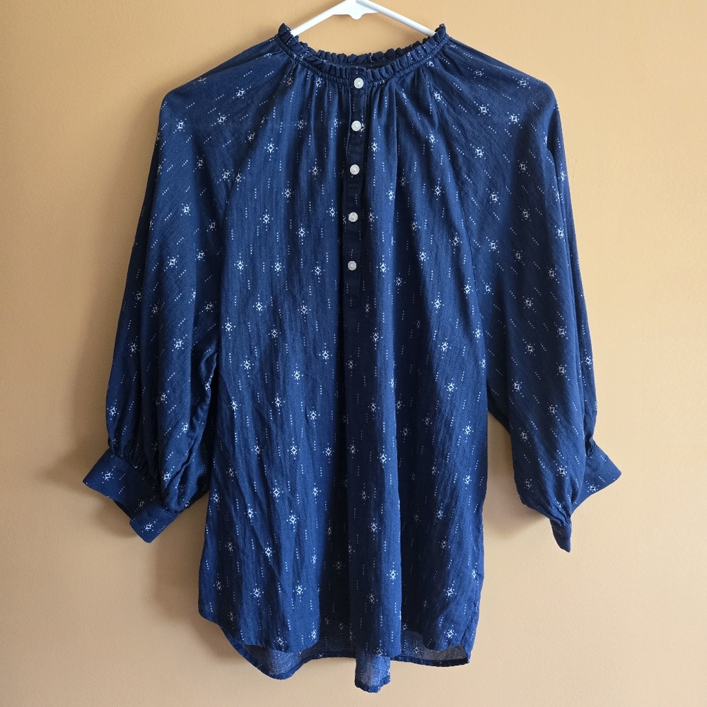 a.n.a. Ruffled Collar Absract Top